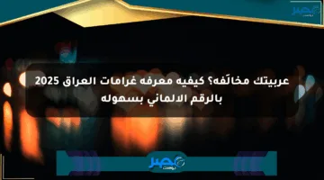 عربيتك مخالَفة؟ كيفية معرفة غرامات العراق 2025 بالرقم الألماني بسهولة